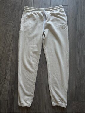 Peloton TWGF Jogger Sweatpants Mens Medium Beige Cotton Elastic Waist Activewear